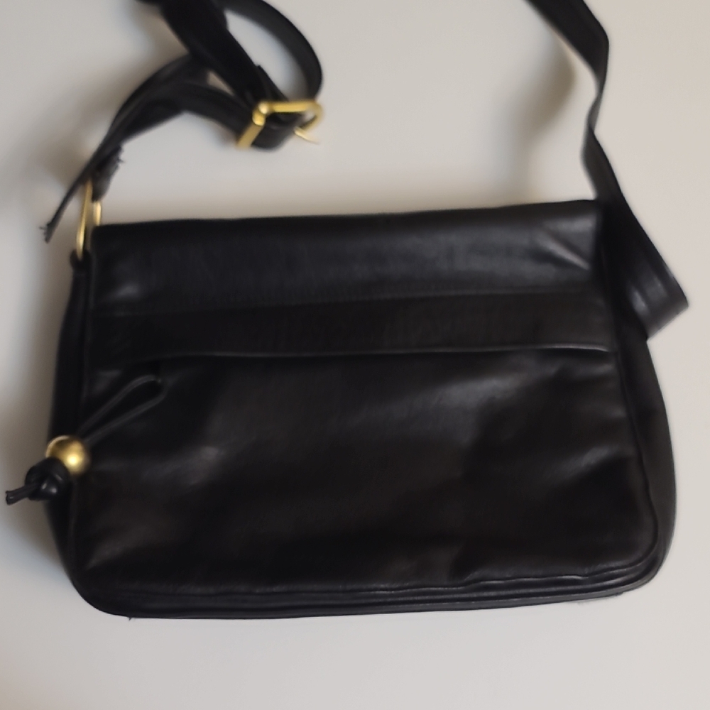 Black Leather Womens Flap Bag